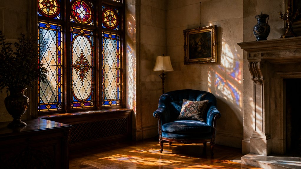 historic stained glass ambiance